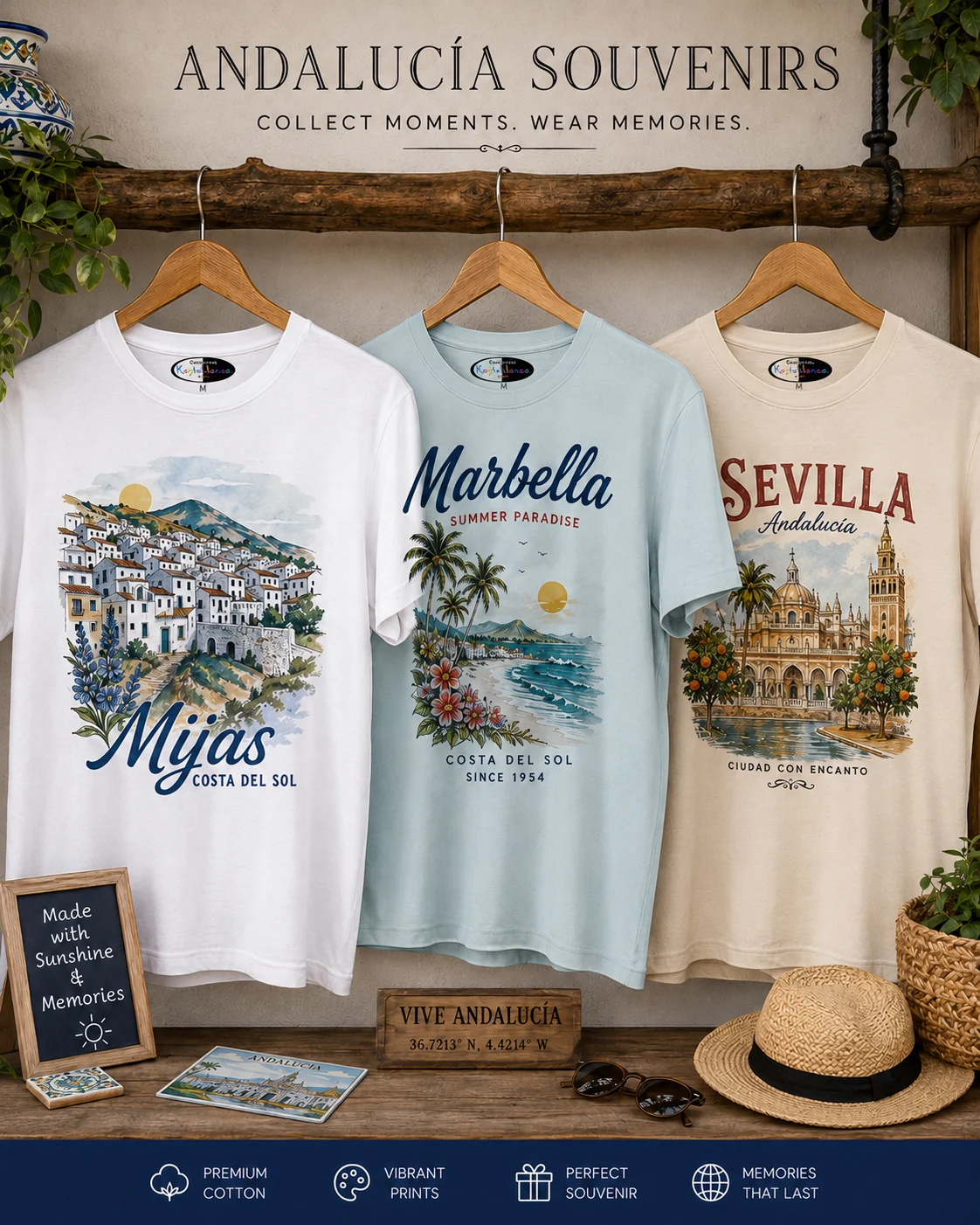 diseño camiseta souvenir Andalucía