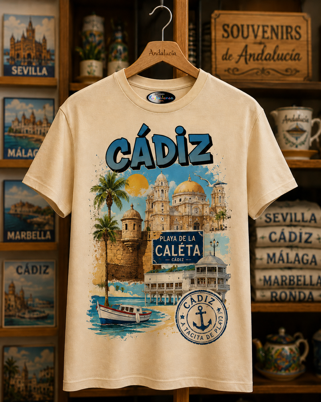 Mockup camiseta souvenir Cádiz