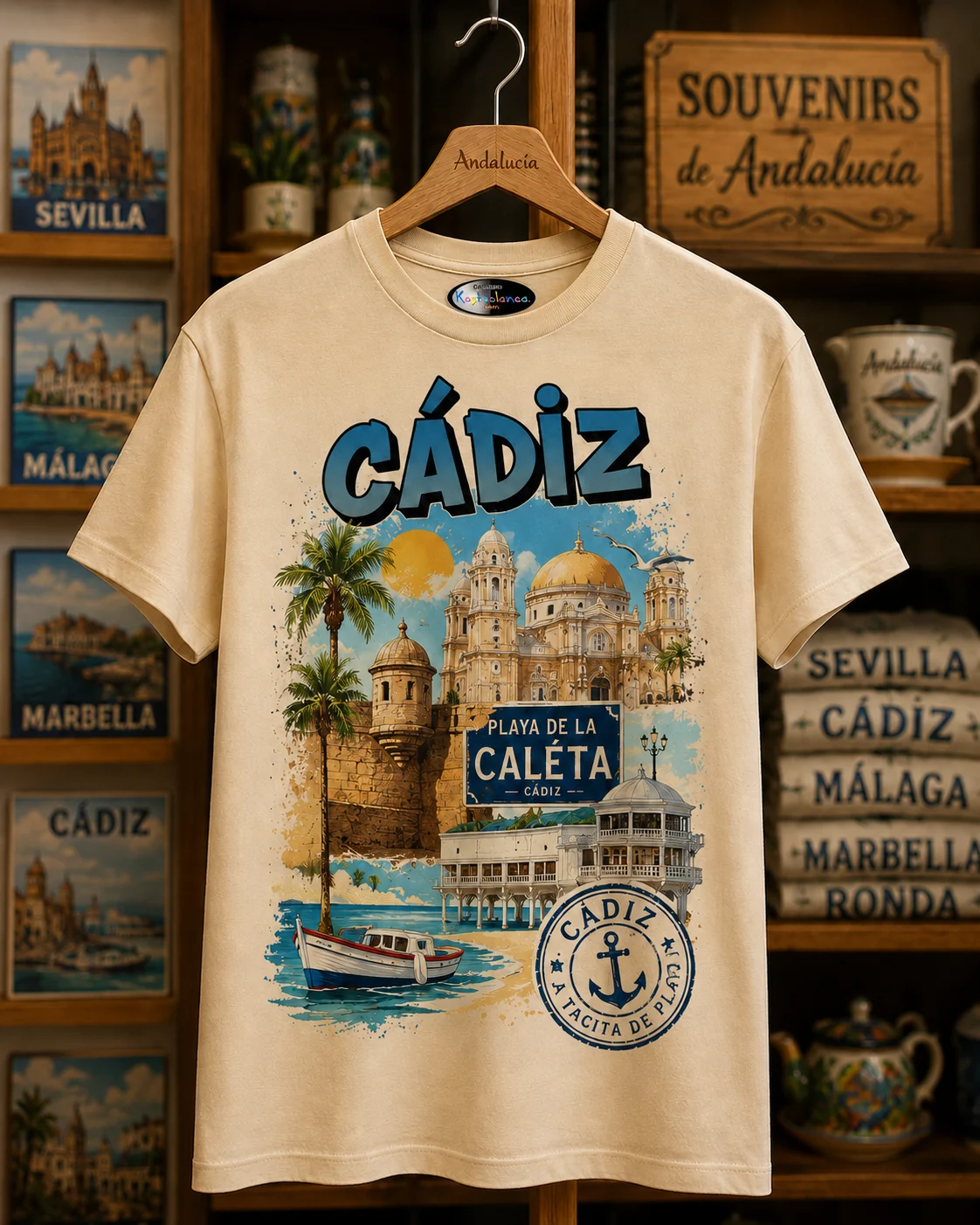 diseño camiseta souvenir Cádiz