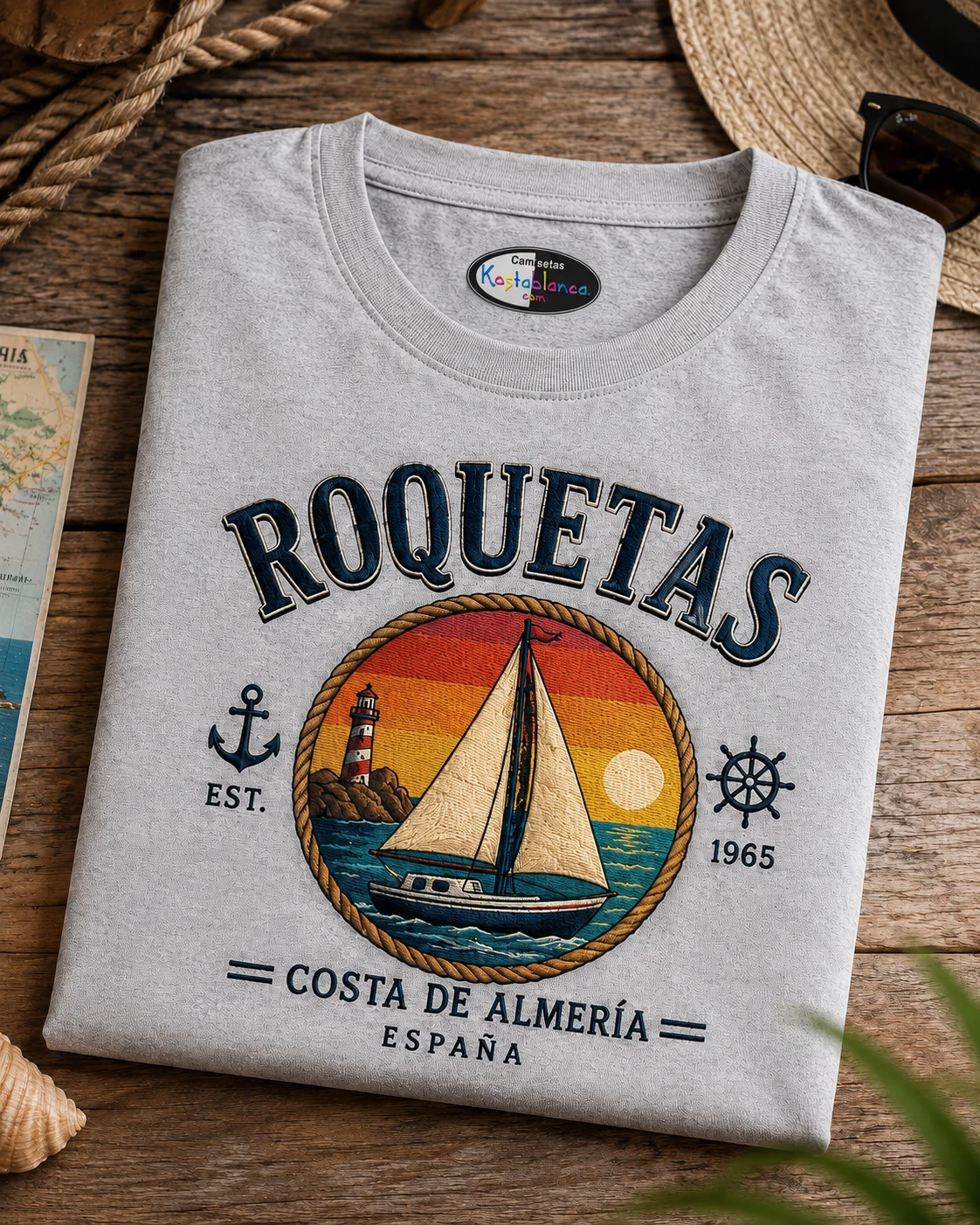 diseño camiseta souvenir Roquetas de Mar
