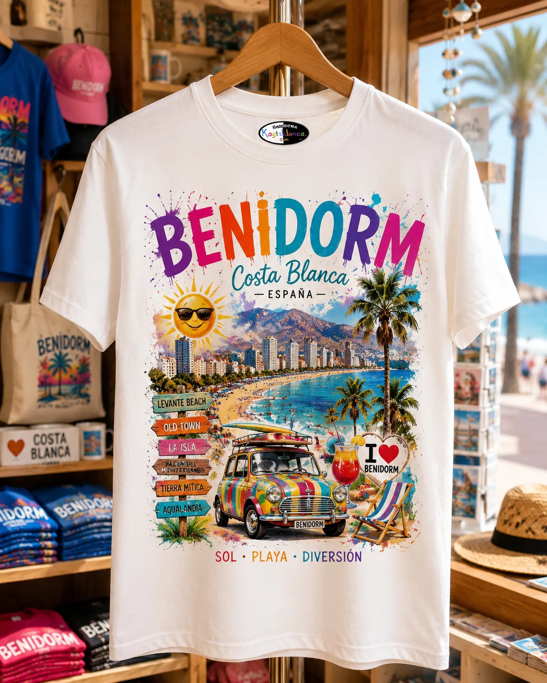 diseño camiseta souvenir Benidorm