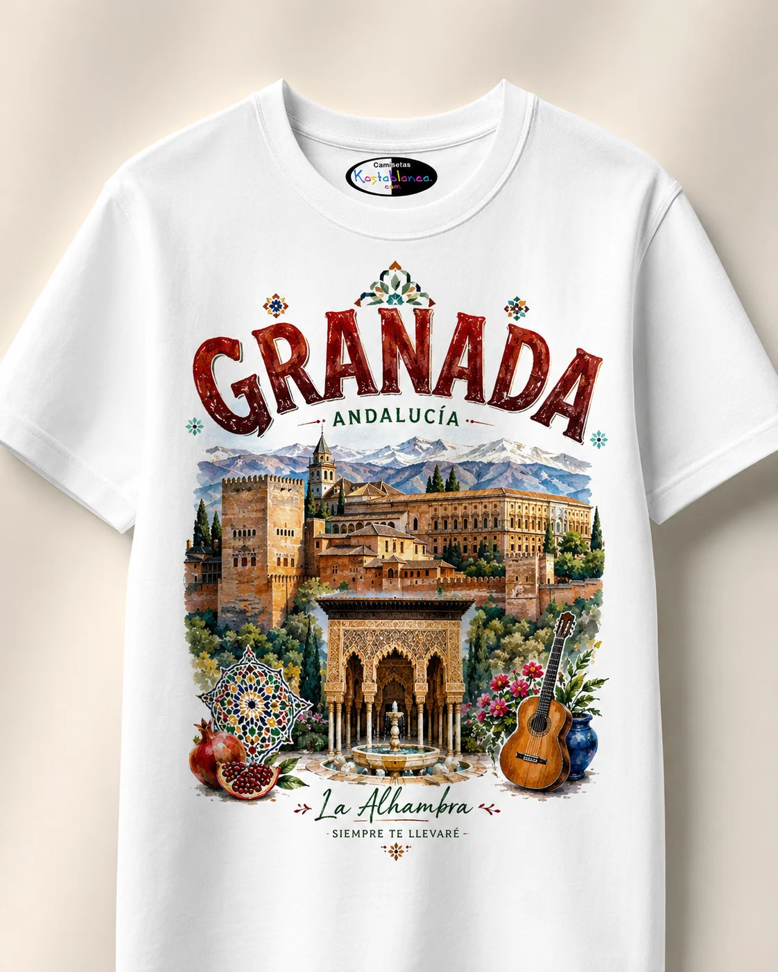 diseño camiseta souvenir Granada