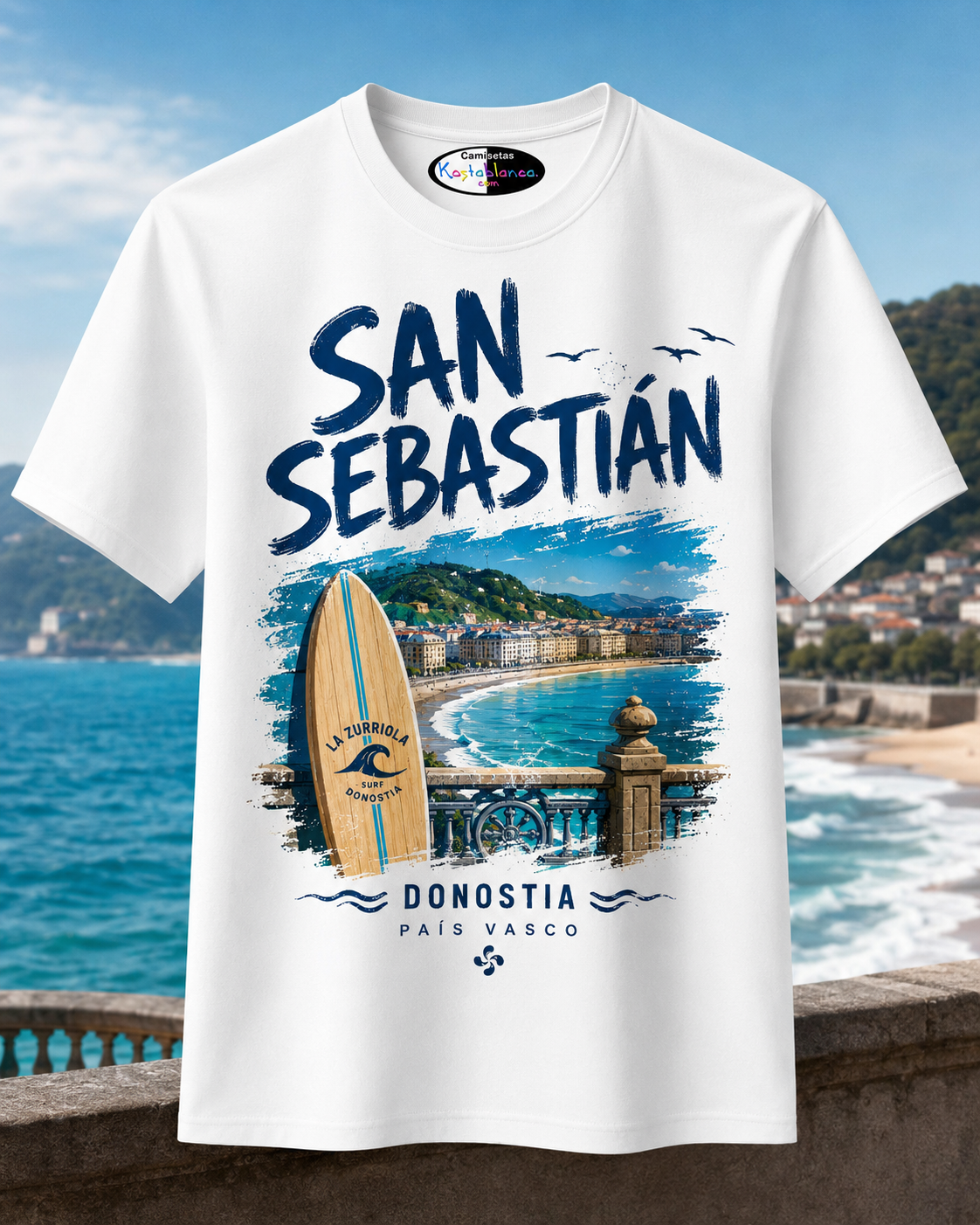 Mockup camiseta souvenir San Sebastián