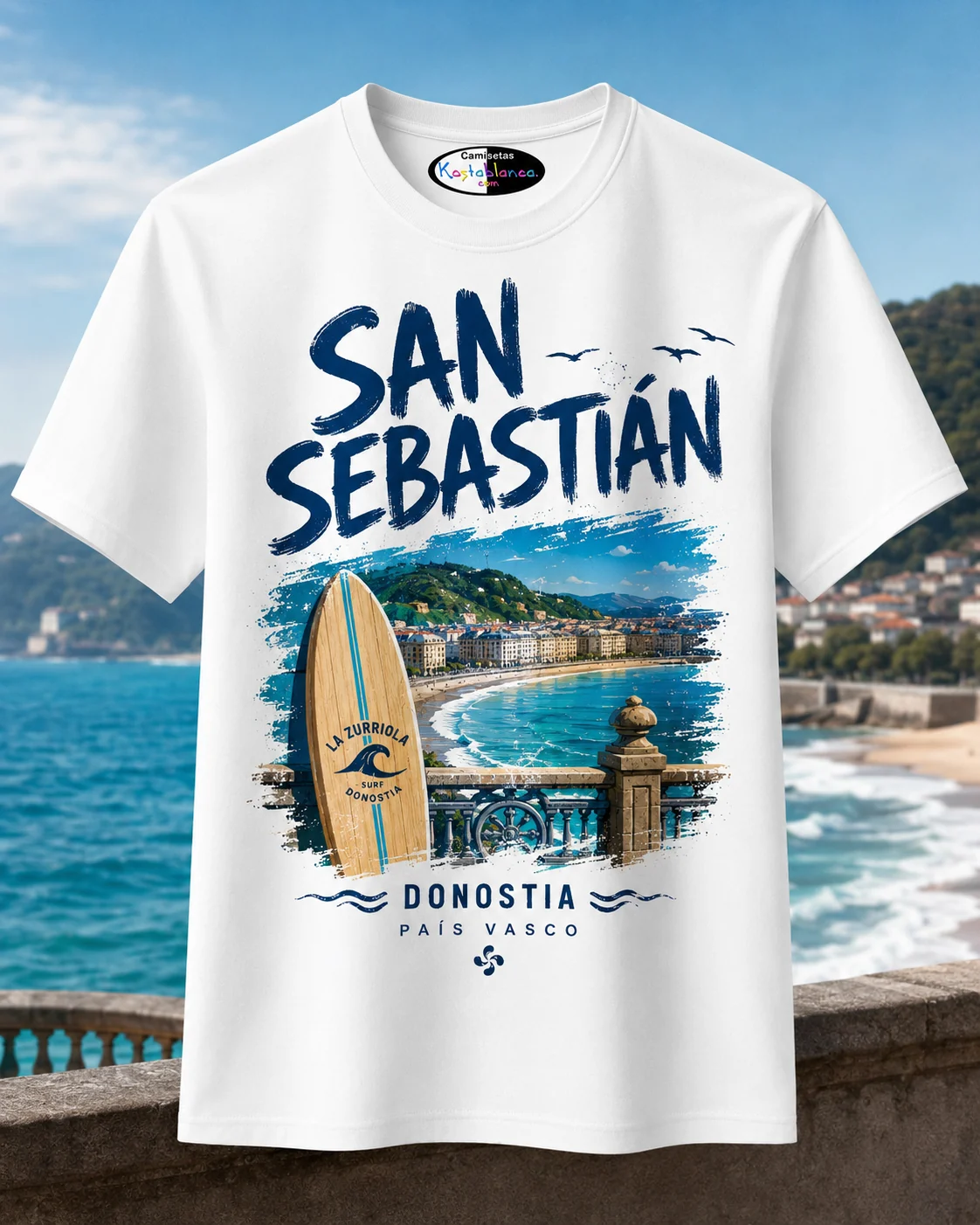 diseño camiseta souvenir San Sebastián