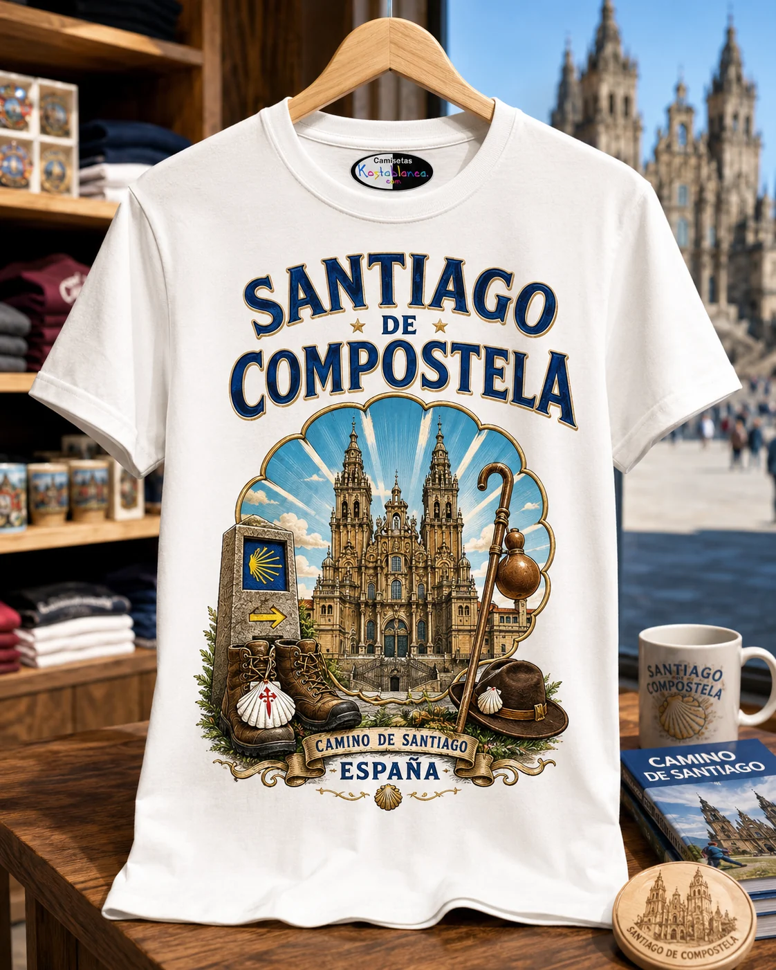 diseño camiseta souvenir Santiago de Compostela