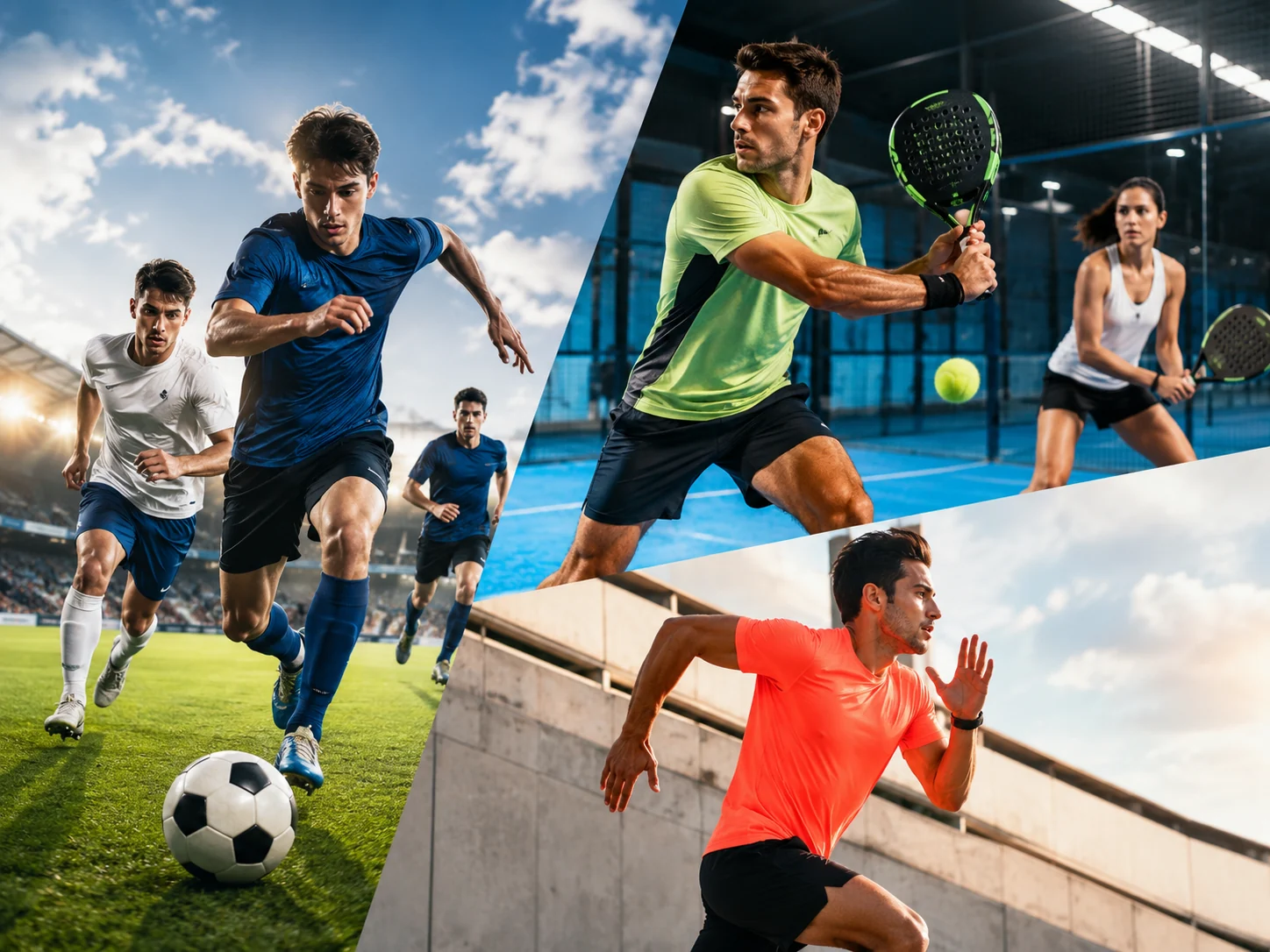 Fútbol, pádel y running